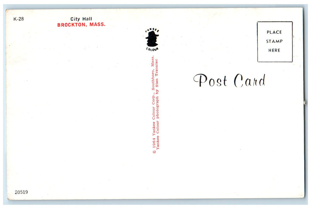 c1950 Greetings From Brocton Classic Cars Watch Tower Massachusetts MA Postcard
