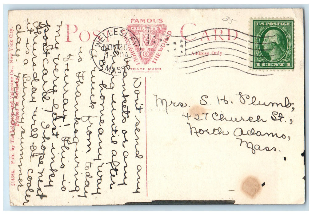 1915 Musical Hall Wellesley Building Dirt Road College Wellesley MA Postcard