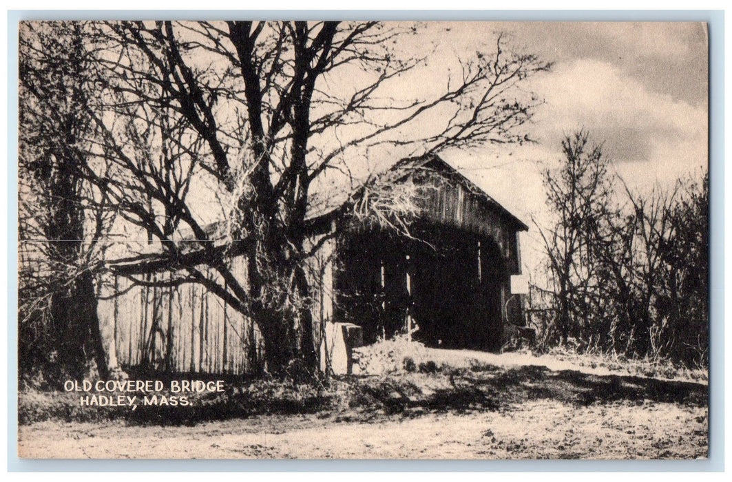 c1910's Old Covered Bridge Hadley Massachusetts MA Unposted Antique Postcard