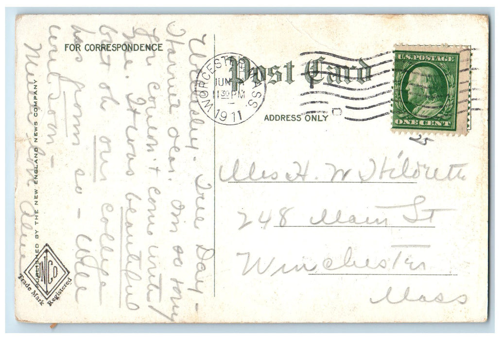 1911 Gymnasium Building Dirt Road Wellesley College Massachusetts MA Postcard