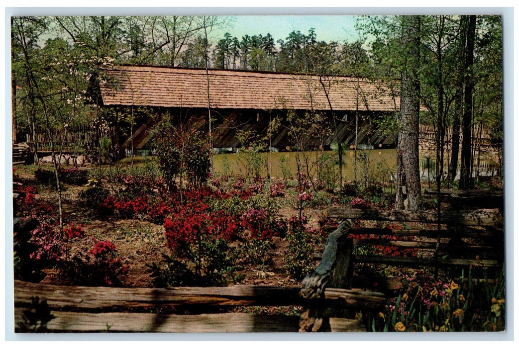 1901 Gilliland Covered Bridge Noccalula Falls Park Gadsden Alabama AL Postcard