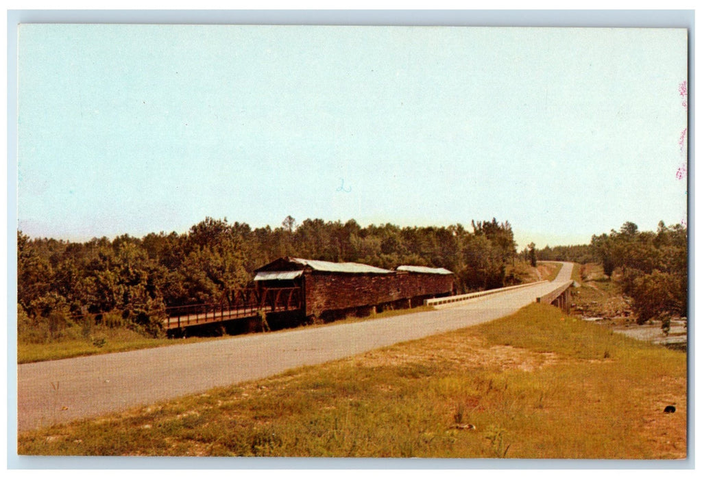 1945 Miller Bridge Roadside Scene Dadeville Alabama AL Unposted Vintage Postcard