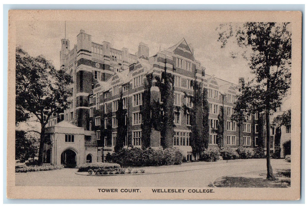 1925 Tower Court Building View Road Wellesley College Massachusetts MA Postcard