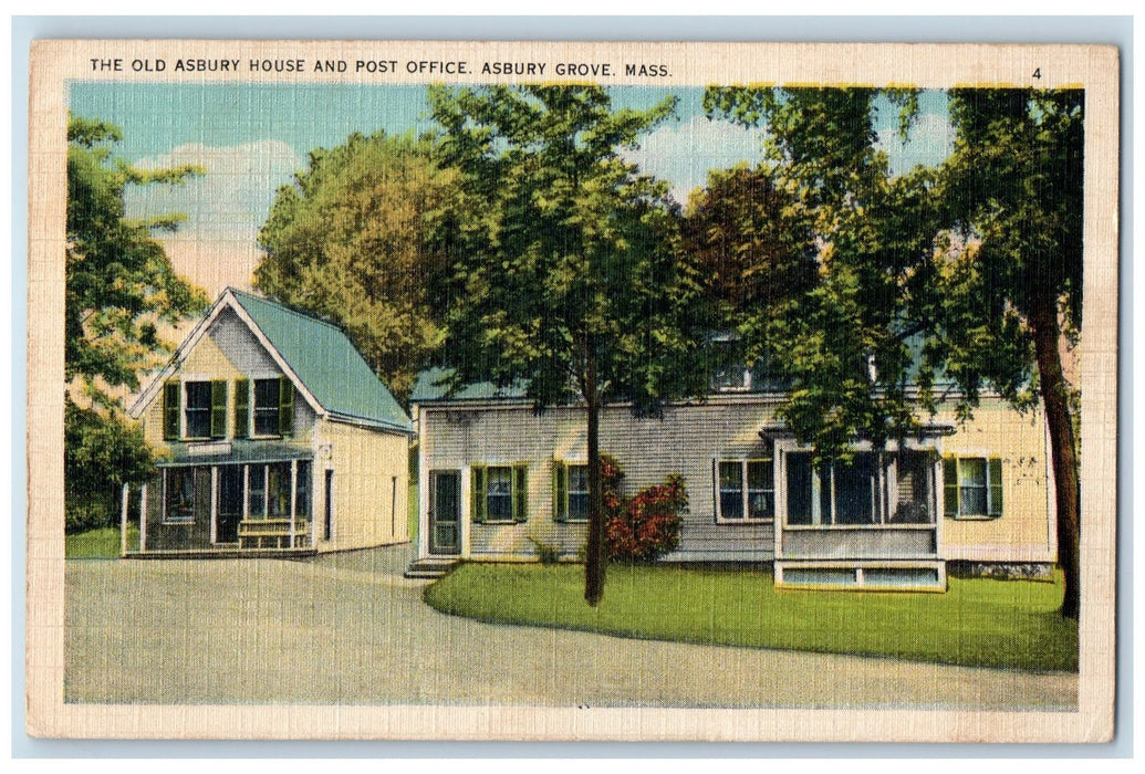 1942 The Old Asbury House And Post Office Asbury Grove Massachusetts MA Postcard