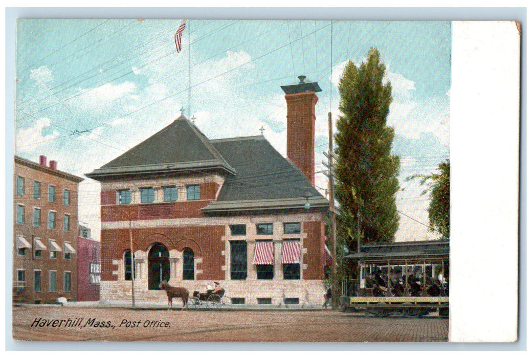 c1905's Post Office Scene Haverhill Massachusetts MA Unposted Carriage Postcard