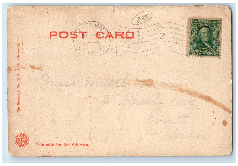 1906 Post Office Exterior Haverhill Massachusetts MA Posted Antique Postcard