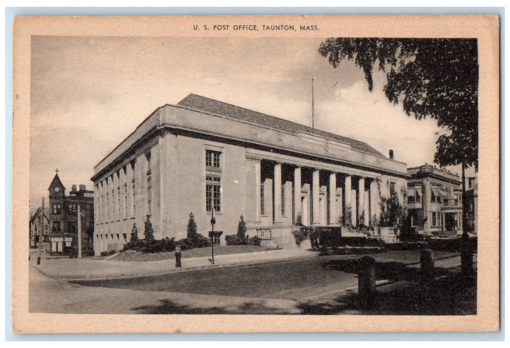 c1910's United States Post Office View Taunton Massachusetts MA Antique Postcard