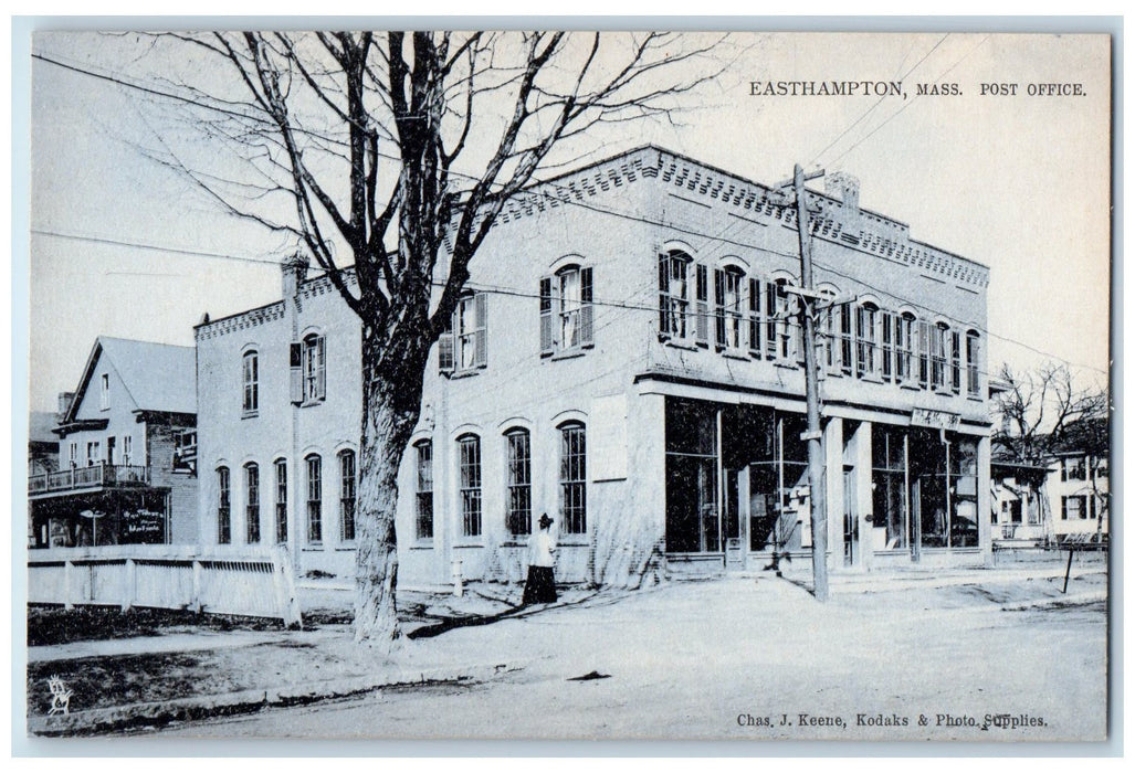 c1960's Post Office Scene Easthampton Massachusetts MA Unposted Tuck's Postcard