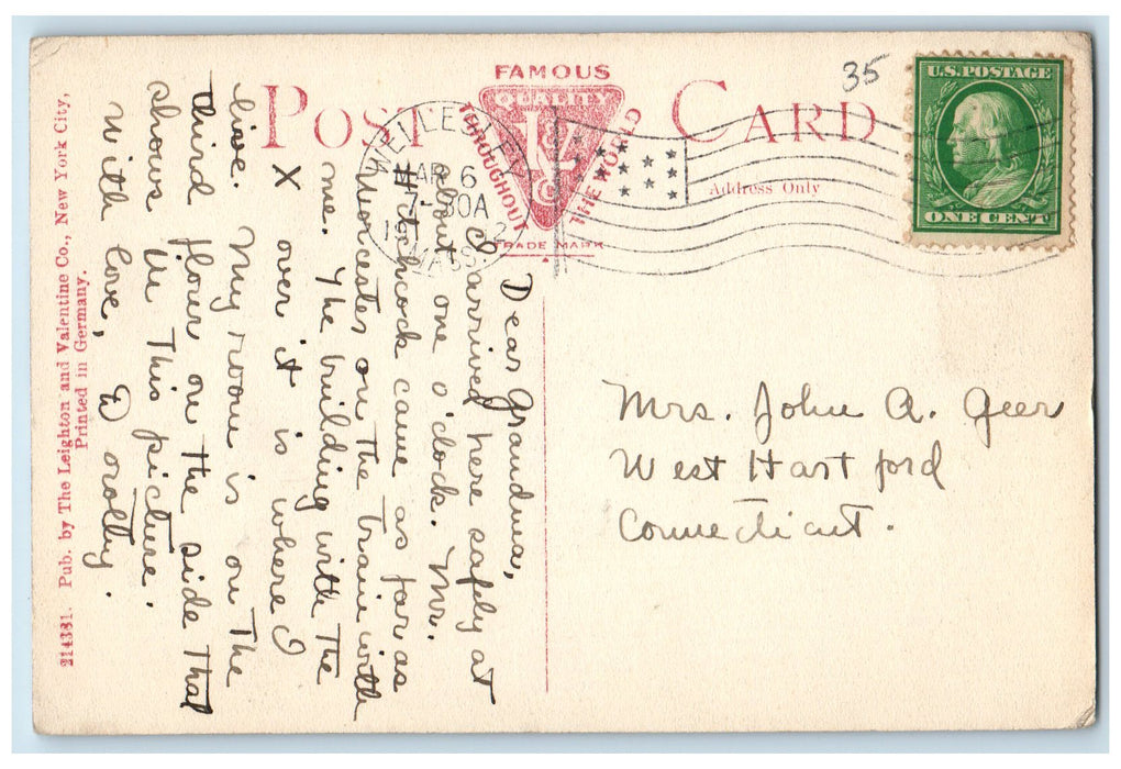 1912 Cazenove Beebe Halls Building View Dirt Road Wellesley College MA Postcard