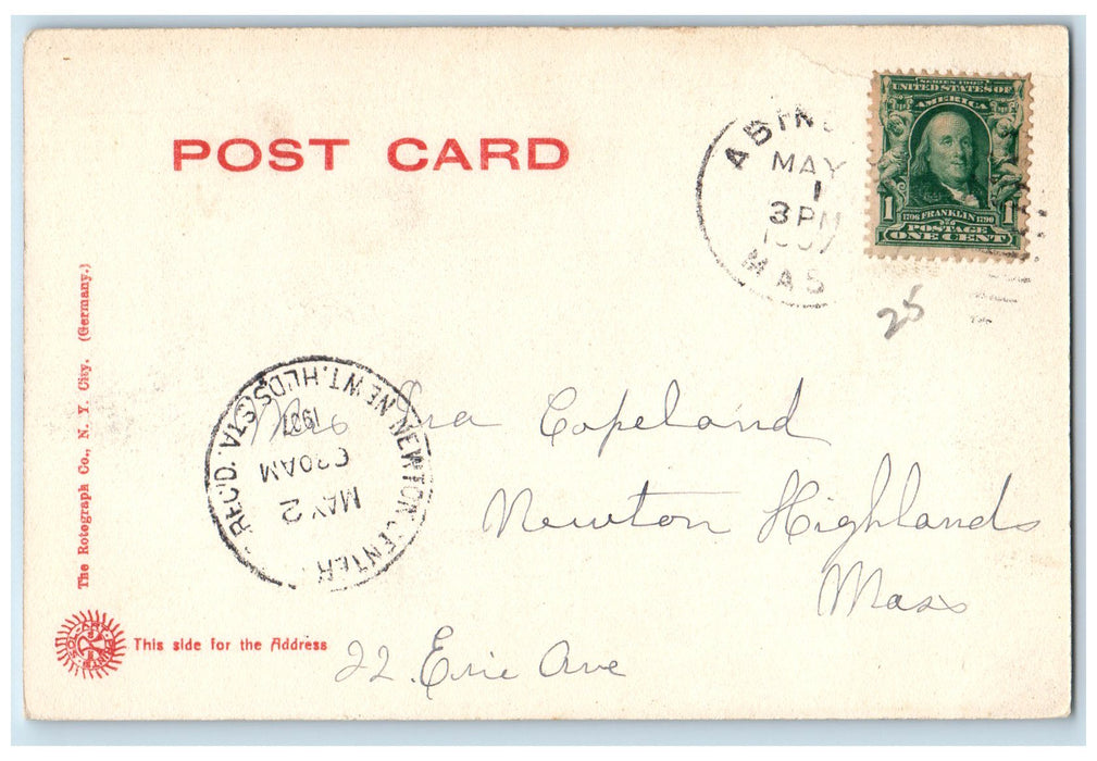 1907 Simpson Terrace View Entrance Wellesley College Massachusetts MA Postcard