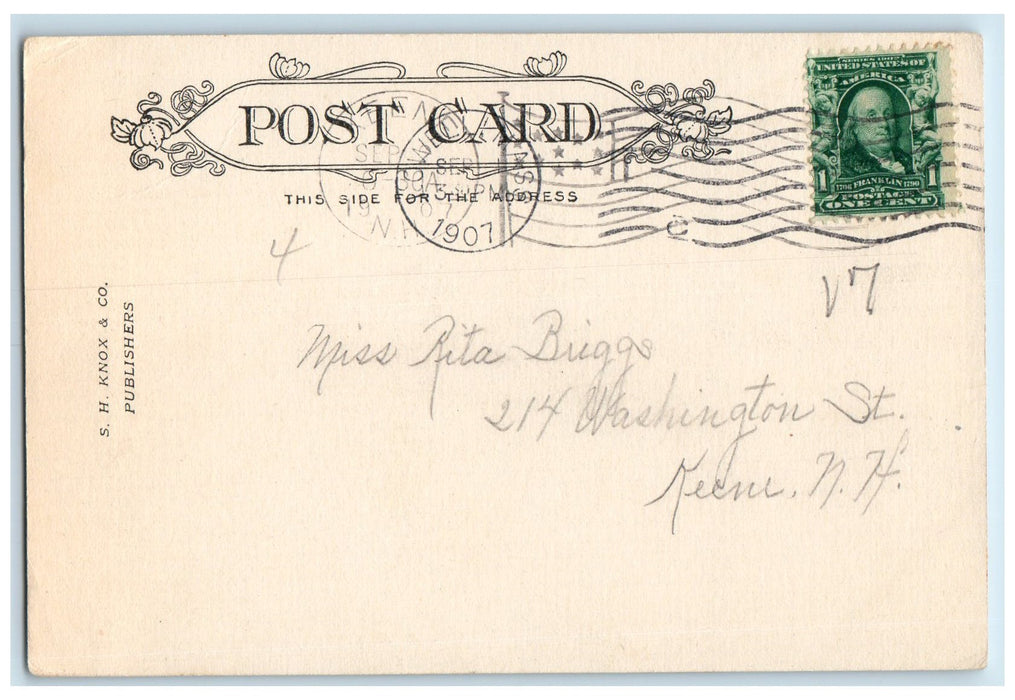 1907 The Post Office Exterior Roadside Lowell Massachusetts MA Posted Postcard