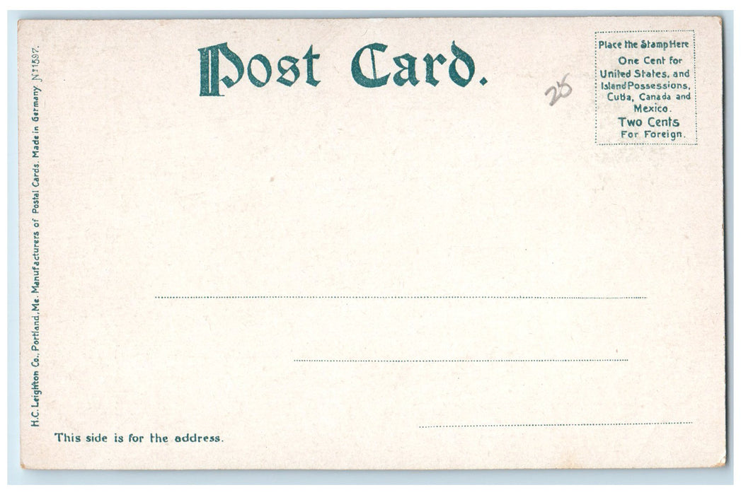 c1905 Houghton Memorial Chapel Entrance View Trees Wellesley College MA Postcard