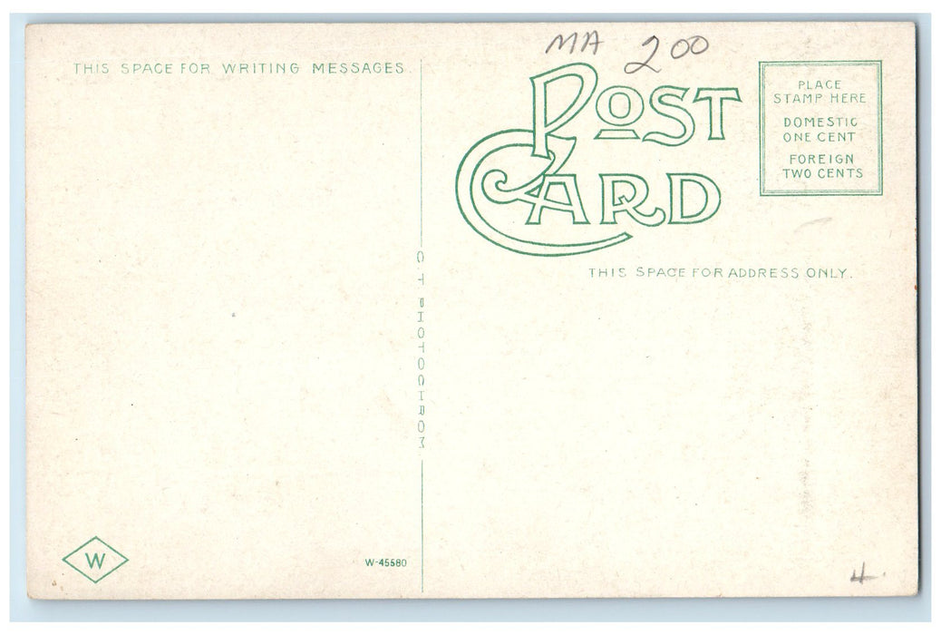 c1910's Post Office Scene Northampton Massachusetts MA Unposted Flag Postcard