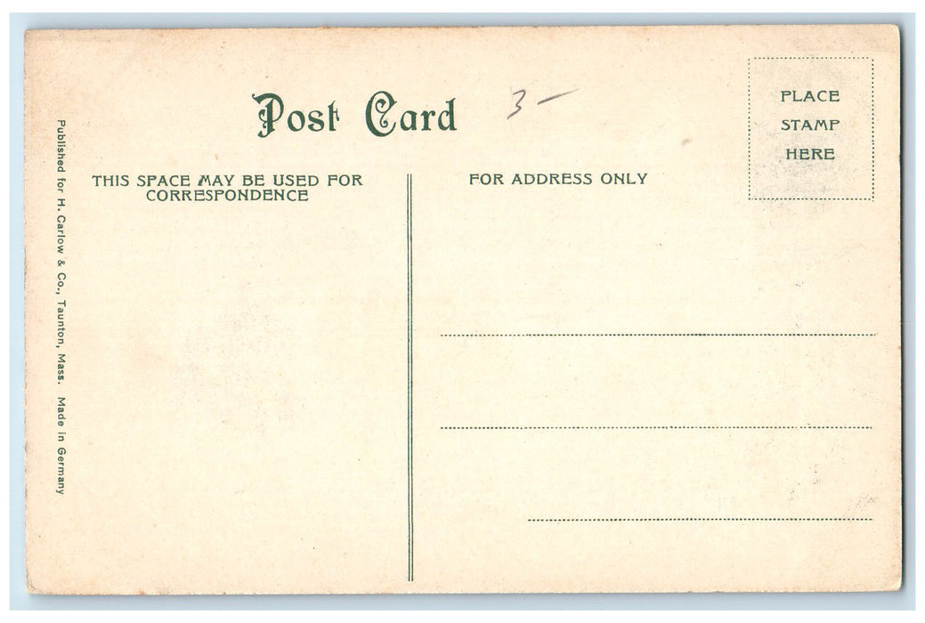 c1950 Registry Of Deeds Building View Chimney Taunton Massachusetts MA Postcard