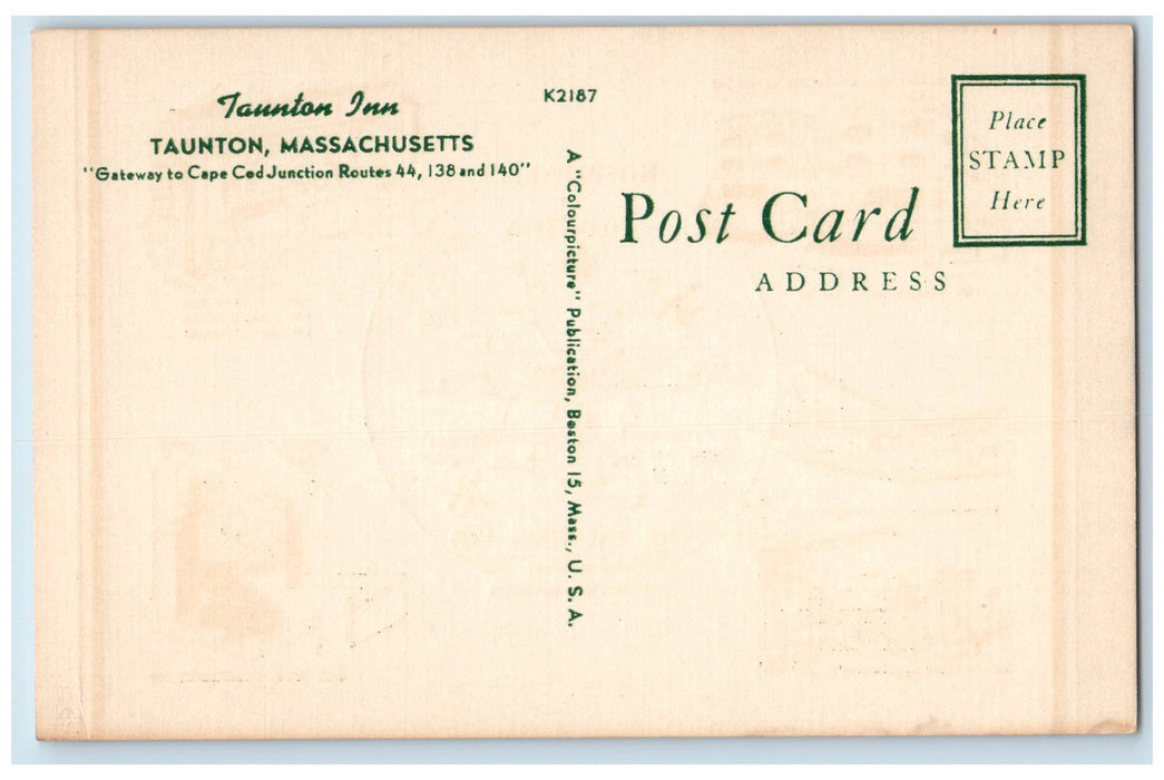 c1940's Taunton Inn Restaurant Composite View Taunton Massachusetts MA Postcard