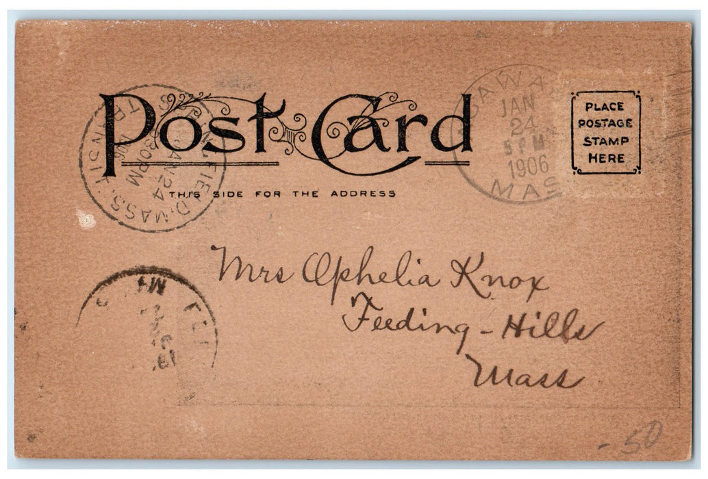 1906 Oak Grove Cemetery Entrance Springfield Massachusetts MA Posted Postcard