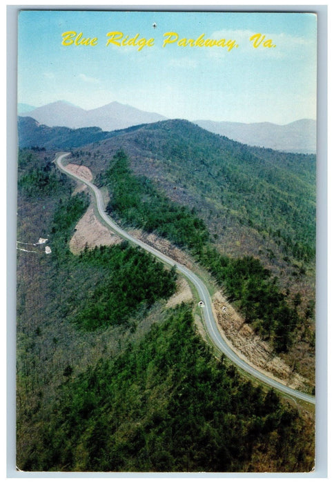 1959 Blue Ridge Parkway Aerial View Highway Grove Roanoke Virginia VA Postcard