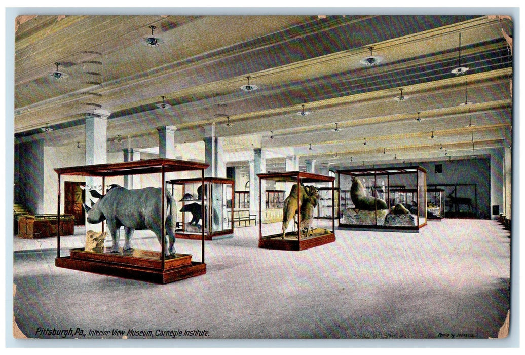 1909 Interior View Museum Carnegie Institute Pittsburg Pennsylvania PA Postcard