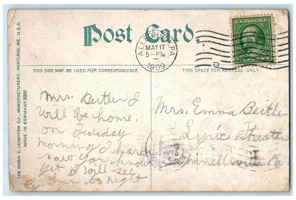 1909 Interior View Museum Carnegie Institute Pittsburg Pennsylvania PA Postcard