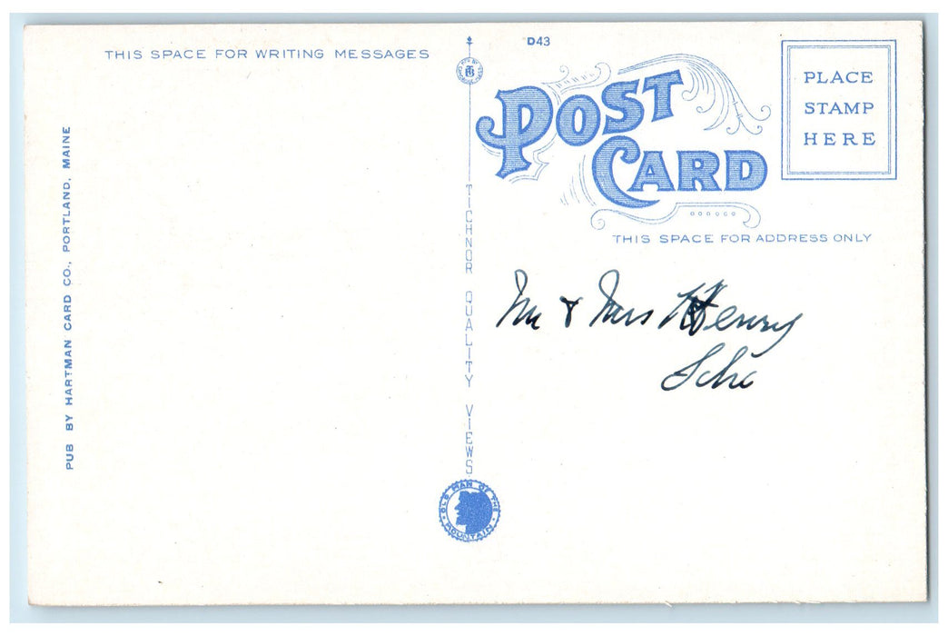 c1950's Shadow Lake Indian Head Park Boat Tourist White Mountains NH Postcard