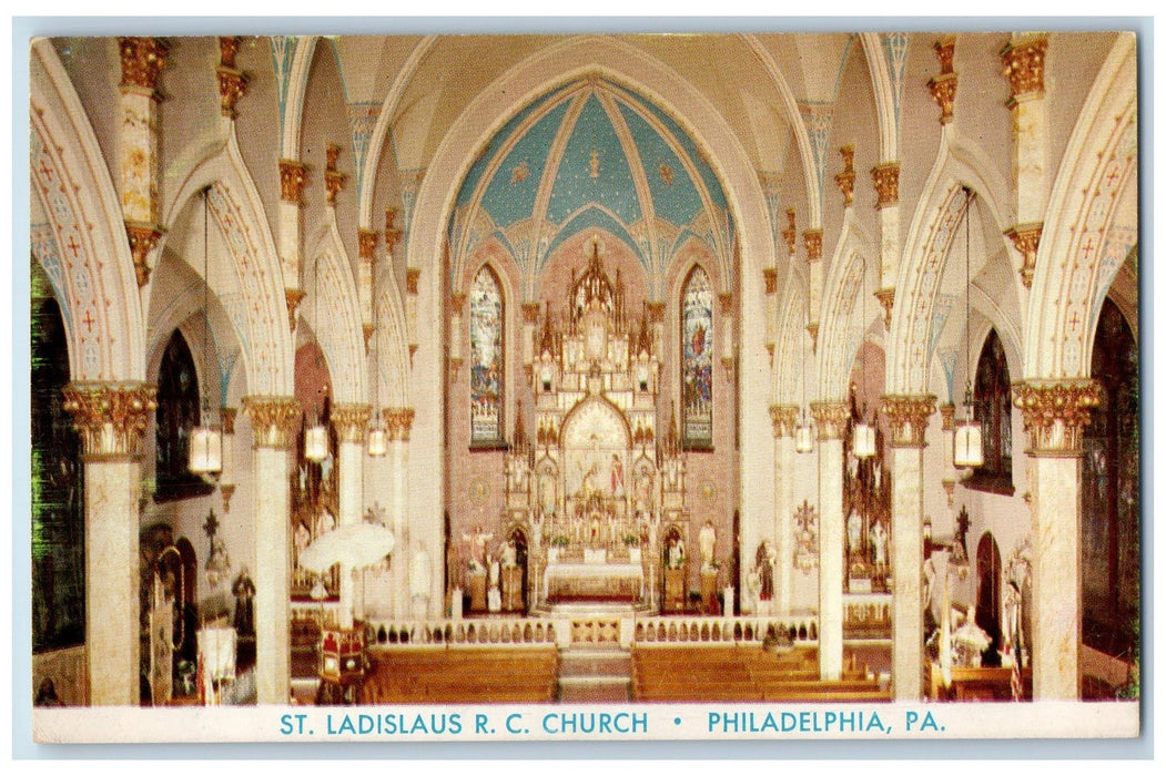 c1960's St. Ladislaus RC Church Interior Philadelphia Pennsylvania PA Postcard