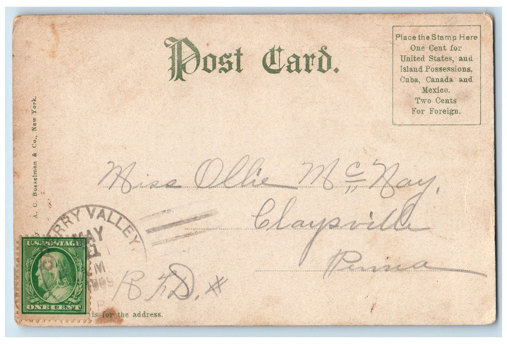 1909 Lobby And Staircase Fort Pitt Hotel View Pittsburg Pennsylvania PA Postcard