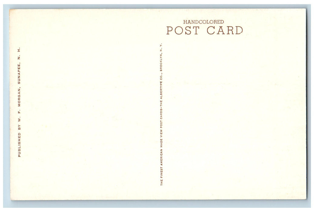 c1950 Lake From Granliden Hotel Restaurant  Dirt Road Lake Sunapee NH Postcard