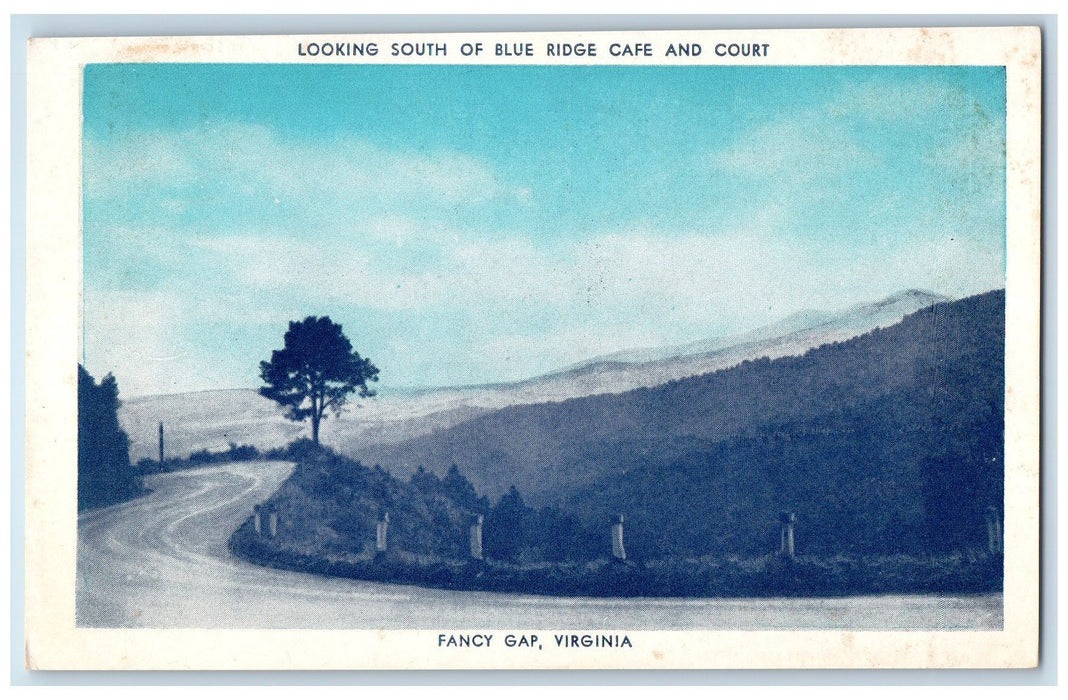 c1920 Blue Ridge Cafe Court Restaurant Curve Road Fancy Gap Virginia VA Postcard