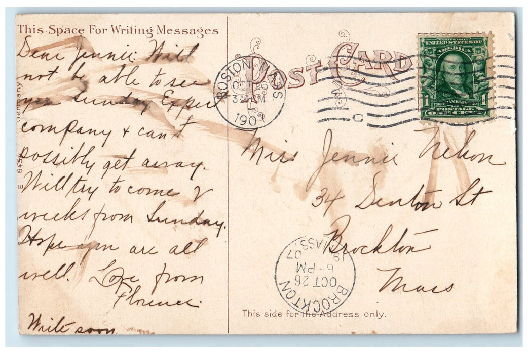 1907 Composite View Kings Chapel Trinity Church Boston Massachusetts MA Postcard