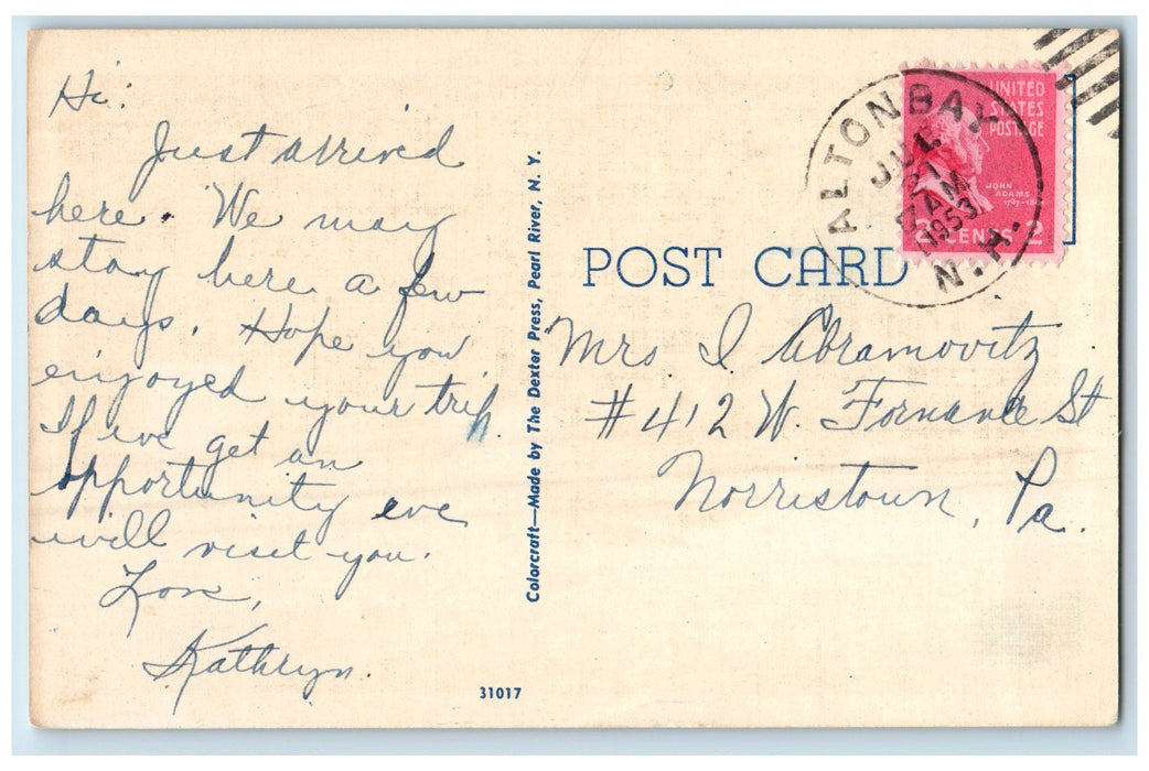 1953 Speed Boating Off Sandy Point Forest Alton Bay New Hampshire NH Postcard