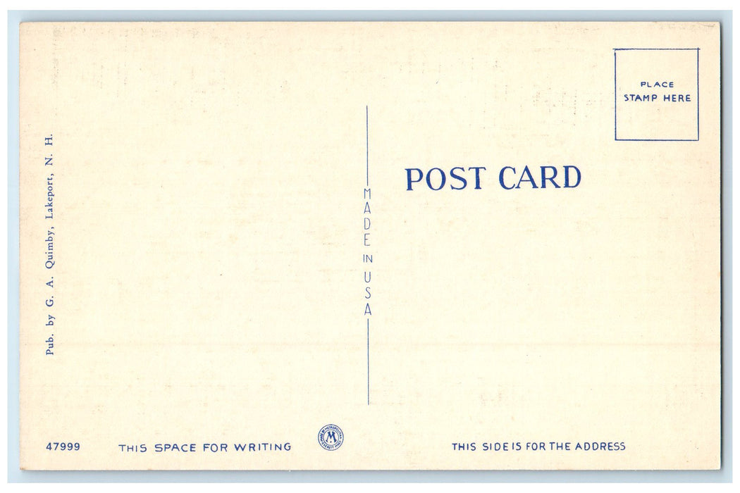 c1940's Railroad Station Lake Steamer Docking Harbor White Mountains NH Postcard