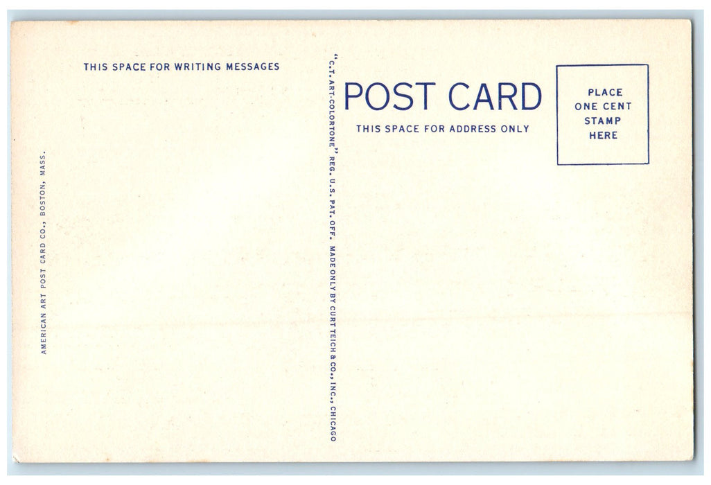 c1940's Aquedoctan Bridge Mail Boat Weirs Lake River Winnipesaukee NH Postcard