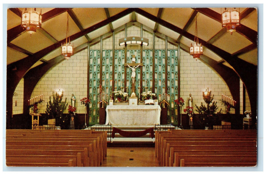 c1960's Interior St Mary's Of The Woods Russels Point Ohio OH Unposted Postcard