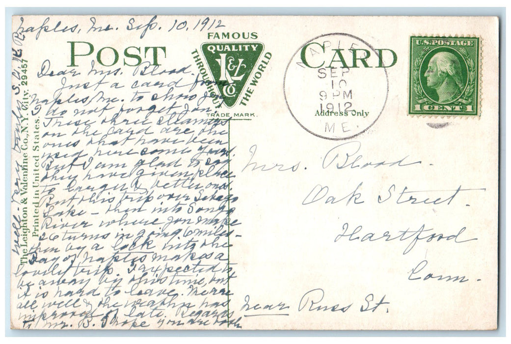 1912 Steamers Songo River Line Docking Boats Bay Of Naples Maine ME Postcard