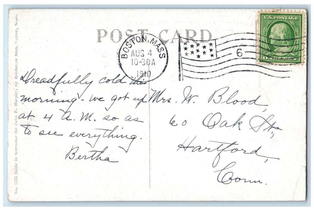 1910 Steamer Harvard Metropolitan Steamship Co. Ship Boston To New York Postcard