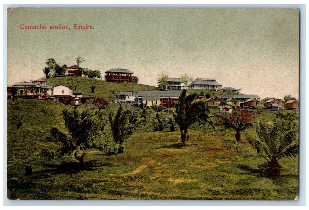 c1920's Camacho Station Exterior Empire Panama PA Unposted Vintage Tree Postcard