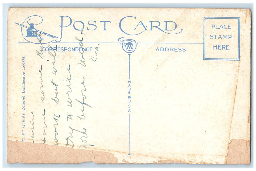 c1920's Greetings From Kountze Old Cars Scene Texas TX Unposted Vintage Postcard