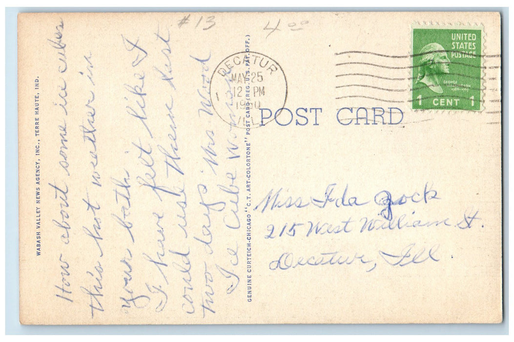 1950 Le Fer Hall St. Mary Of The Woods College Terre Haute IN Posted Postcard