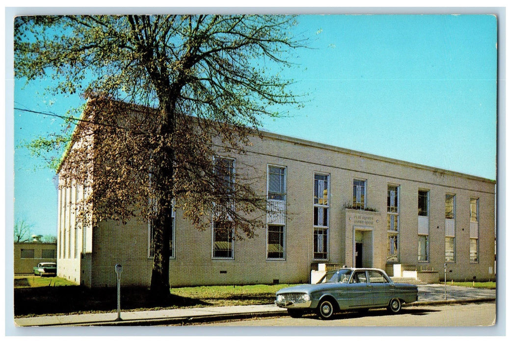 c1960's Clay County Courthouse West Point Mississippi MS Vintage Car Postcard