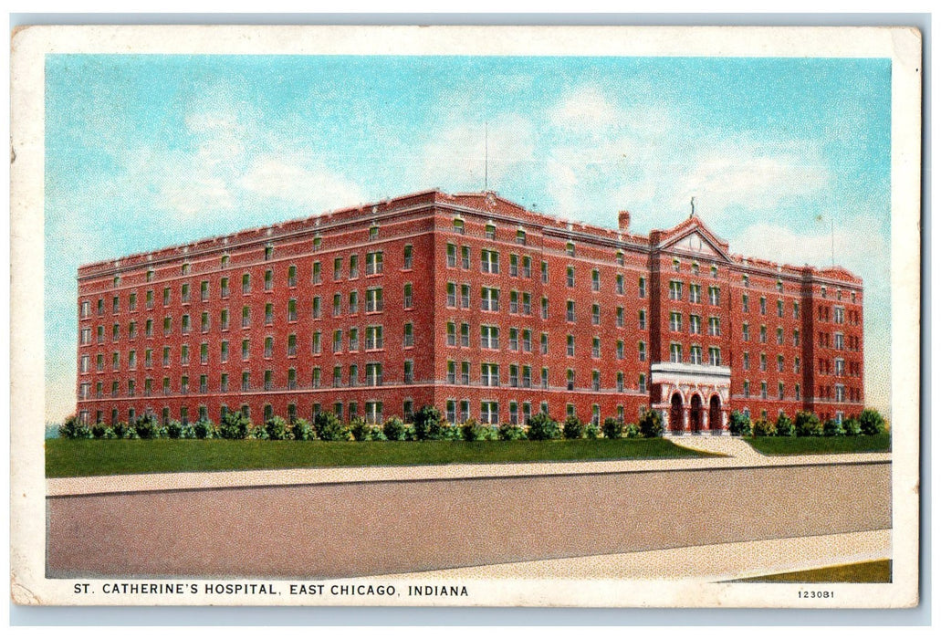 c1920's St. Catherine's Hospital Scene East Chicago Indiana IN Unposted Postcard