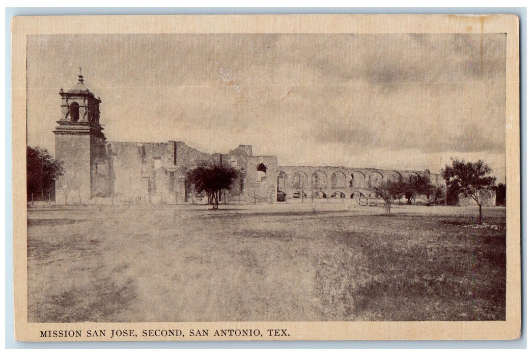 c1920's Mission San Jose Scene Second San Antonio Texas TX Unposted Postcard