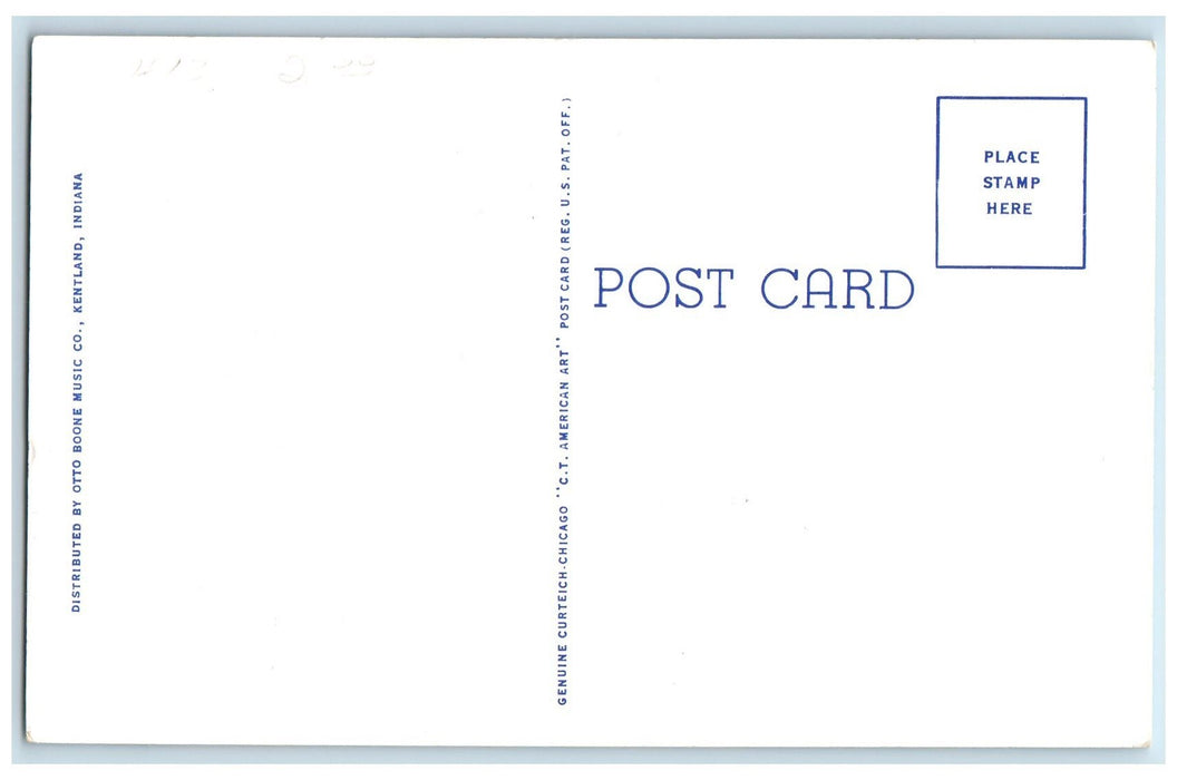 c1960's St. Joseph Catholic Church Scene Kentland Indiana IN Unposted Postcard