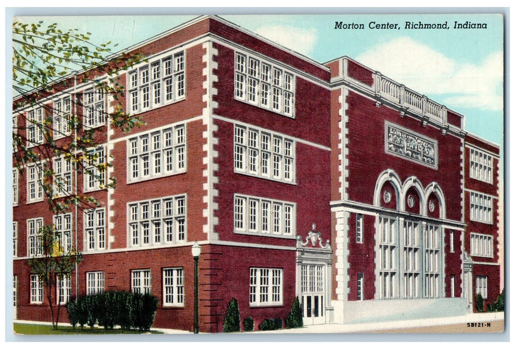 c1920's Morton Center Fire Proof Office Richmond Indiana IN Unposted Postcard