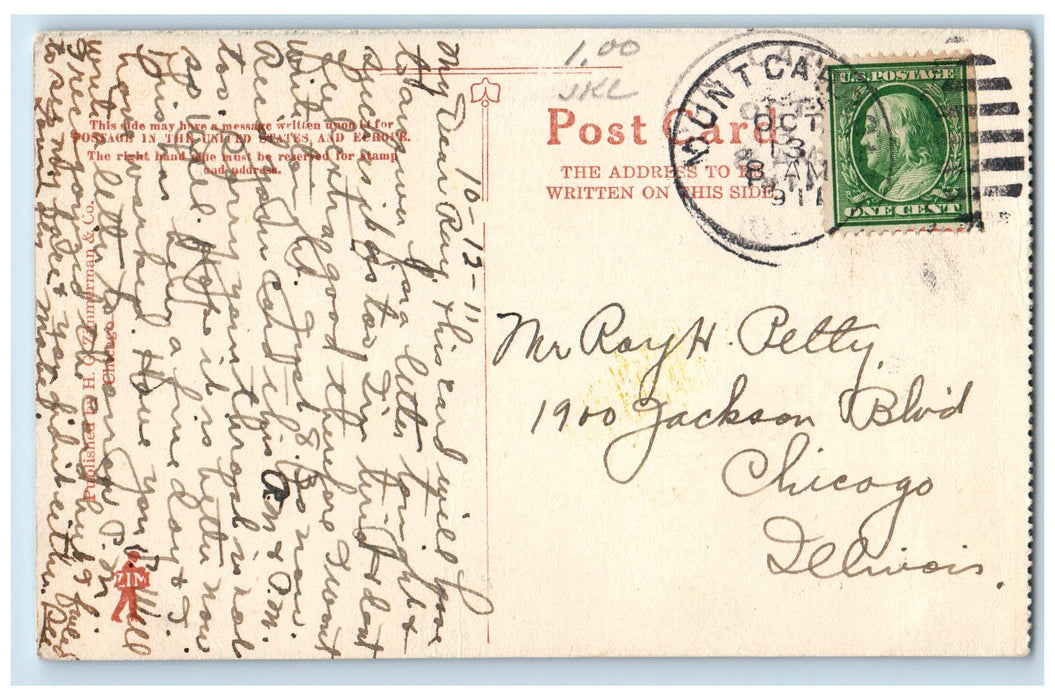 1911 Castle Rock Stream Scene Mt. Carroll Illinois IL Posted Vintage Postcard