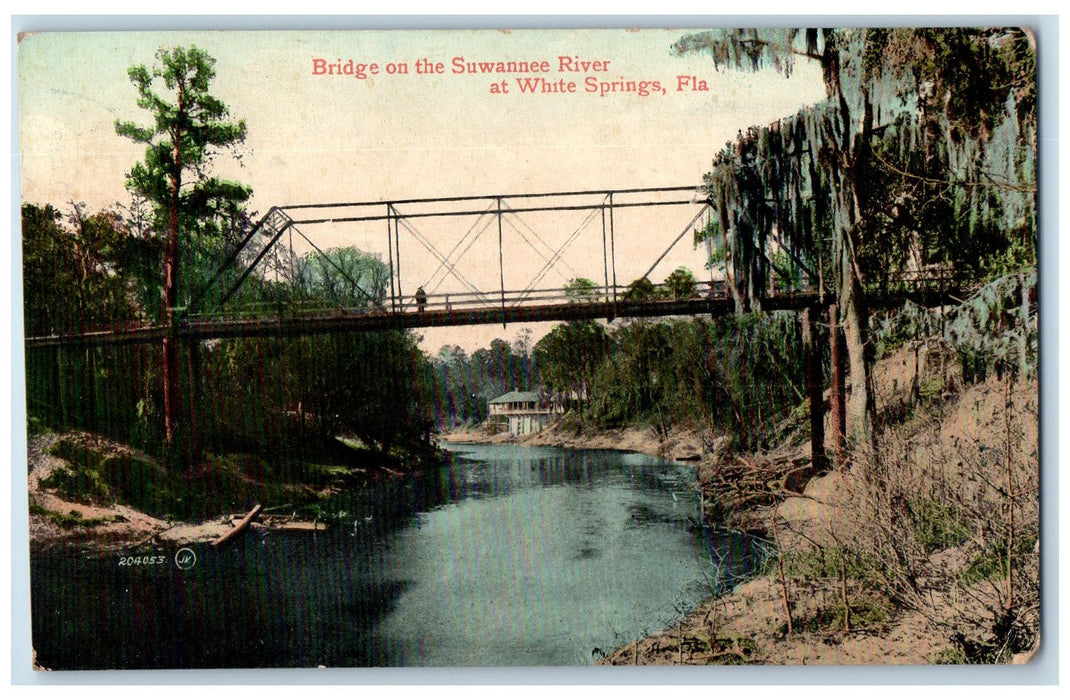 1908 Bridge On The Suwanee River At White Springs Florida FL Posted Postcard