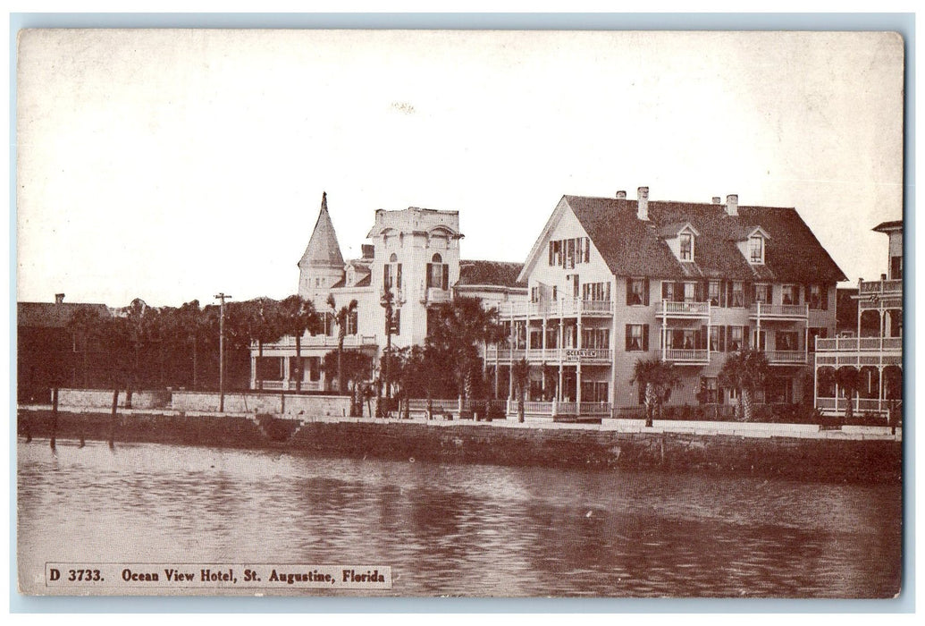 c1920's Ocean View Hotel Exterior St. Augustine Florida FL Unposted Postcard