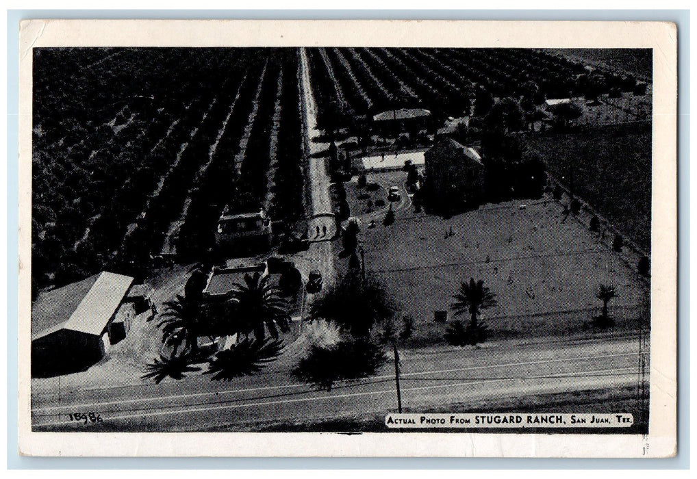 1947 Stugard Ranch Aerial Scene Actual Photo San Juan Texas TX Posted Postcard