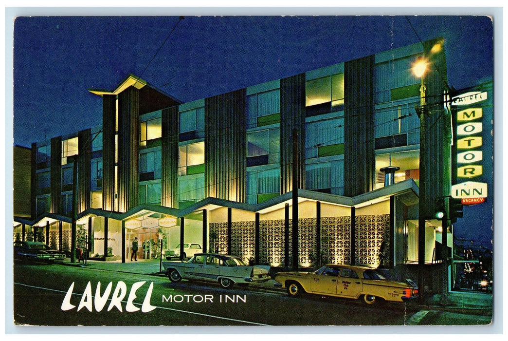 c1950's Laurel Motor Inn View Restaurant Classic Cars San Francisco CA Postcard