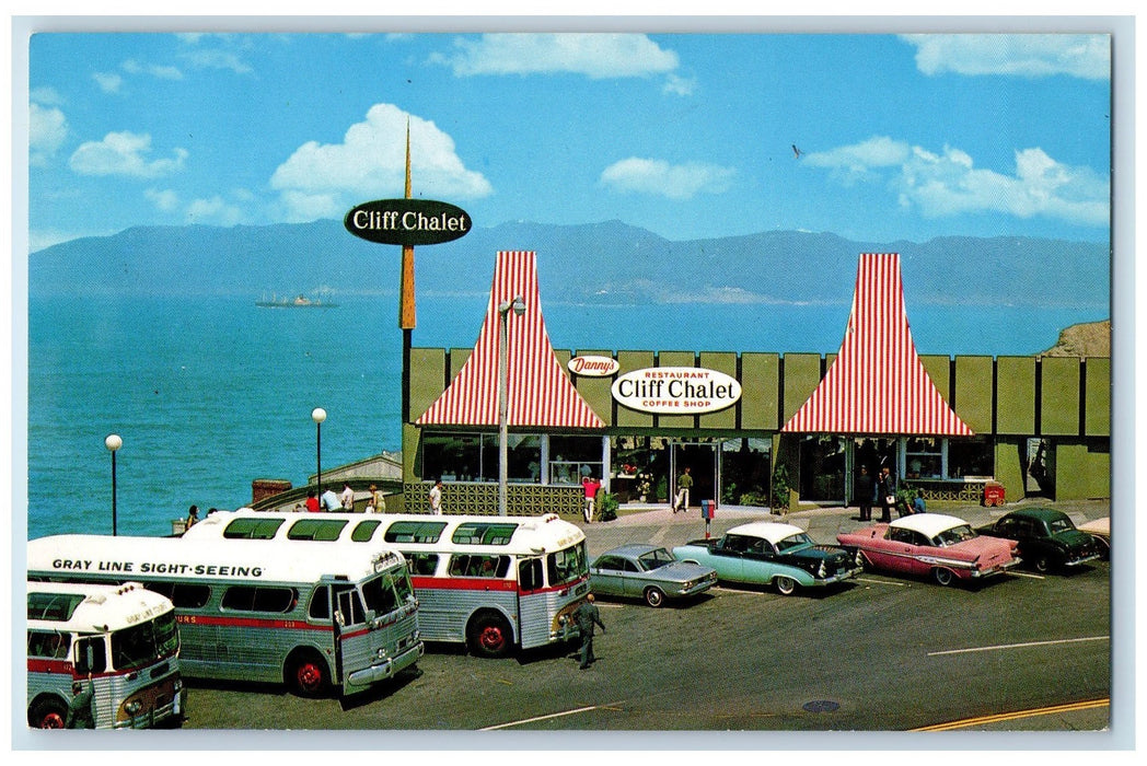 c1950's Danny's Cliff Chalet Restaurant Point Lobos San Francisco CA Postcard