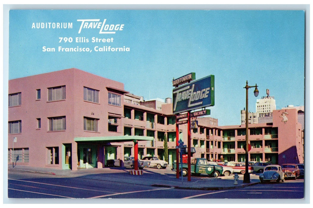 c1950 Auditorium Travelodge Restaurant Entrance Ellis San Francisco CA Postcard